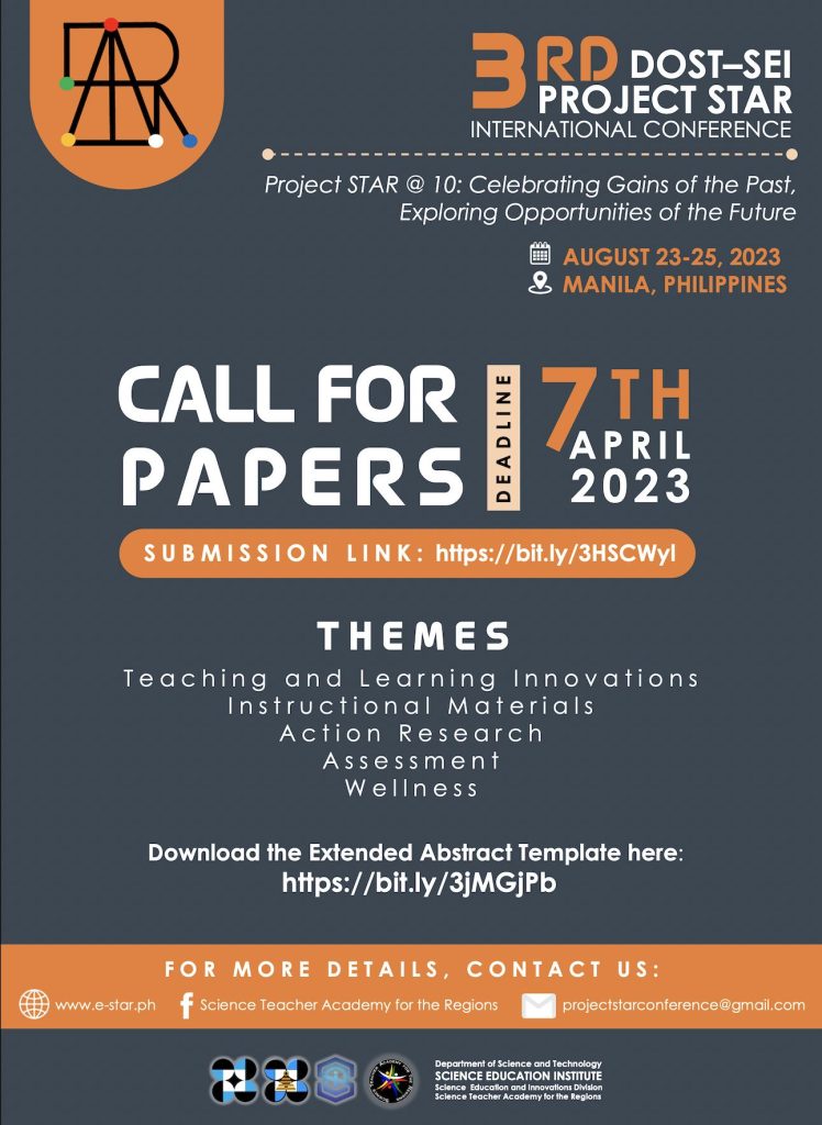 Call for Papers (Theme: Teaching and Learning Innovations Instructional Materials Action Research Assessment Wellness)