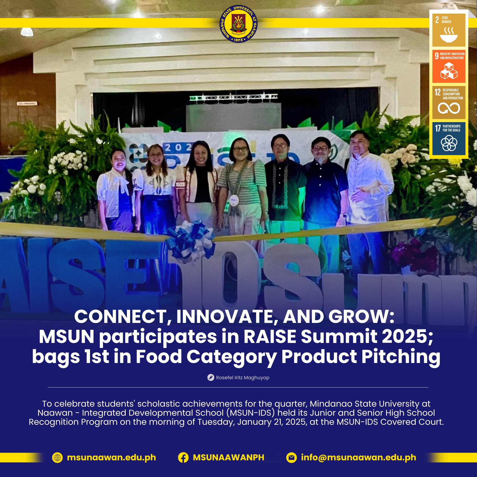 𝐂𝐎𝐍𝐍𝐄𝐂𝐓, 𝐈𝐍𝐍𝐎𝐕𝐀𝐓𝐄, 𝐀𝐍𝐃 𝐆𝐑𝐎𝐖: 𝐌𝐒𝐔𝐍 𝐩𝐚𝐫𝐭𝐢𝐜𝐢𝐩𝐚𝐭𝐞𝐬 𝐢𝐧 𝐑𝐀𝐈𝐒𝐄 𝐒𝐮𝐦𝐦𝐢𝐭 𝟐𝟎𝟐𝟓; 𝐛𝐚𝐠𝐬 𝟏𝐬𝐭 𝐢𝐧 𝐅𝐨𝐨𝐝 𝐂𝐚𝐭𝐞𝐠𝐨𝐫𝐲 𝐏𝐫𝐨𝐝𝐮𝐜𝐭 𝐏𝐢𝐭𝐜𝐡𝐢𝐧𝐠