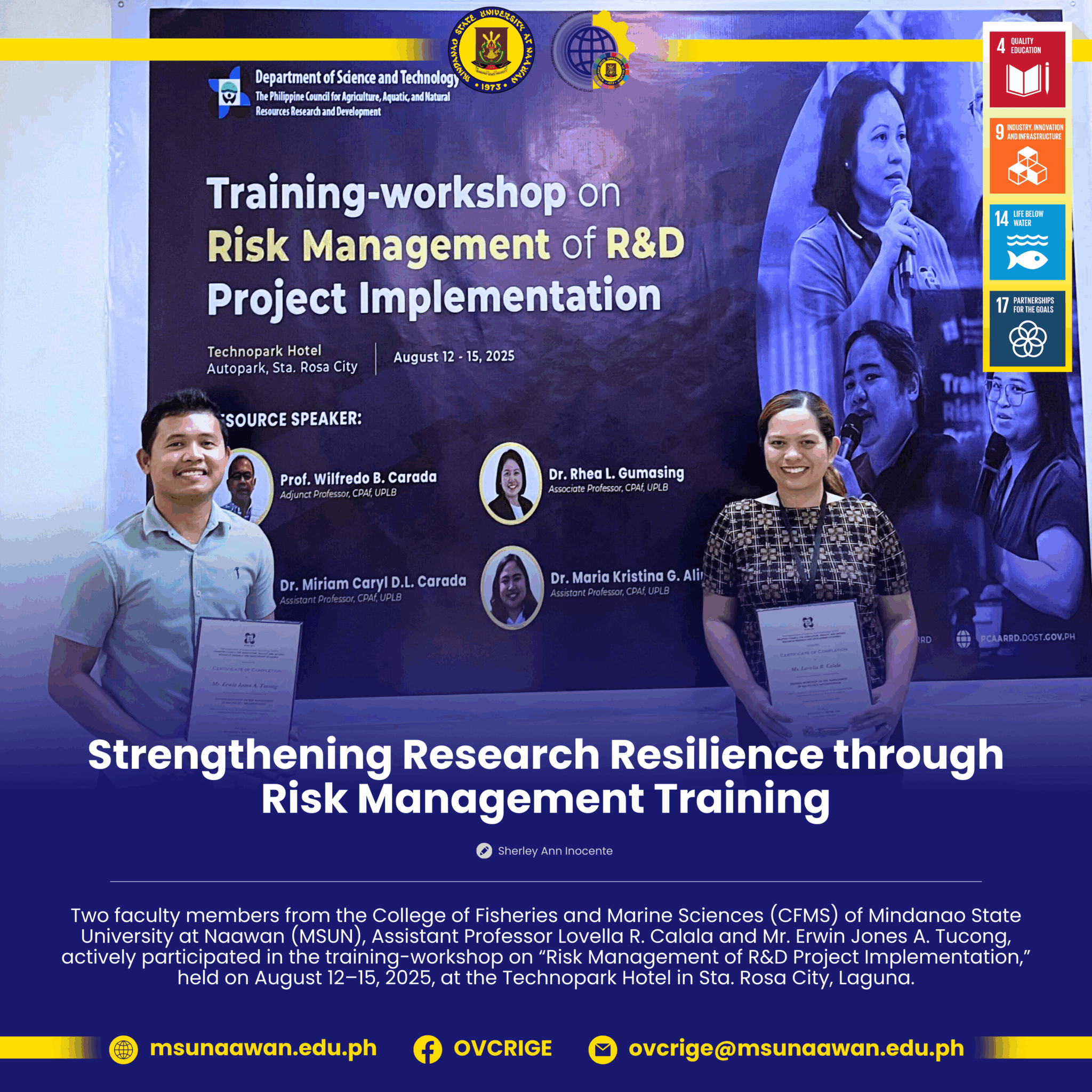 Strengthening Research Resilience through Risk Management Training