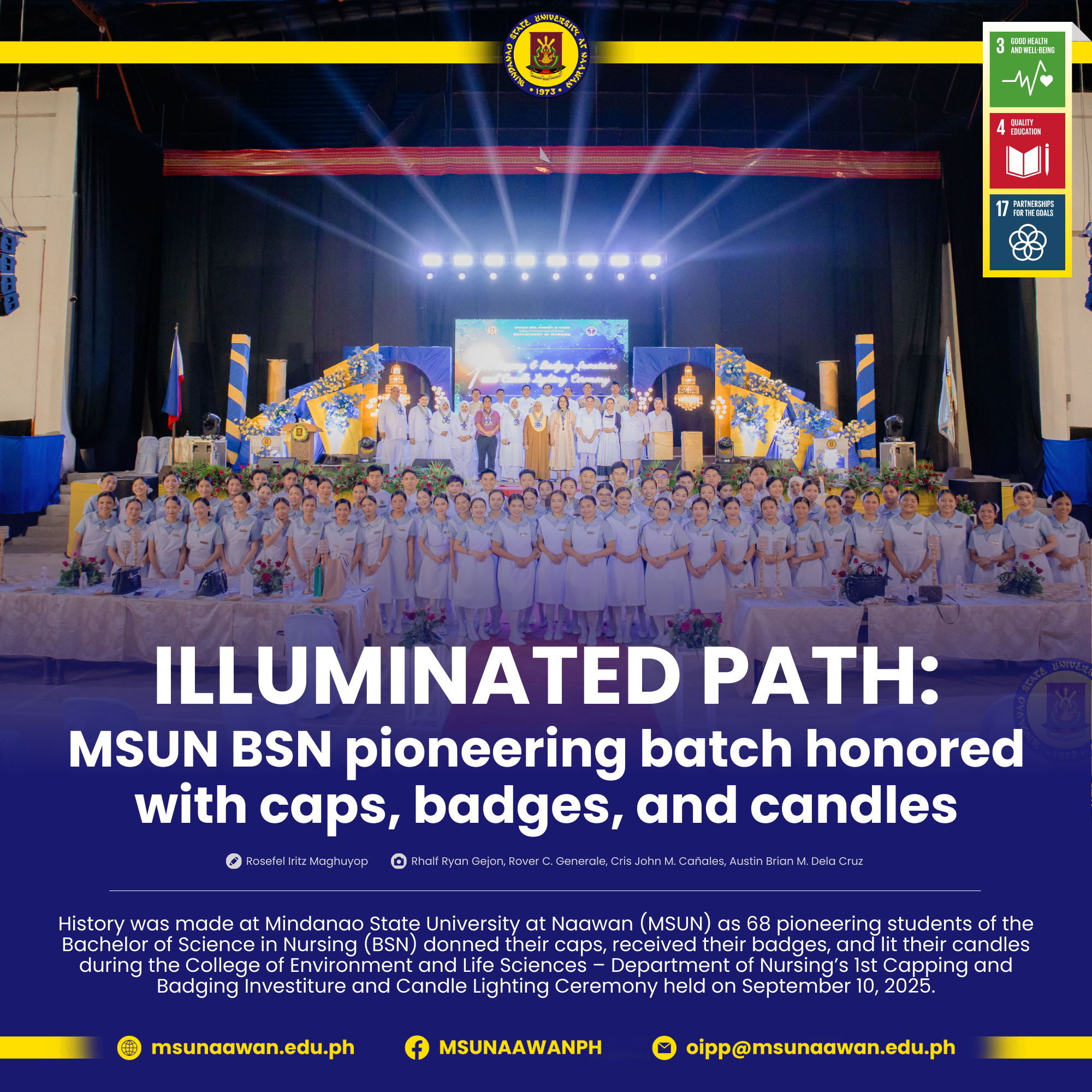 ILLUMINATED PATH: MSUN BSN pioneering batch honored with caps, badges, and candles