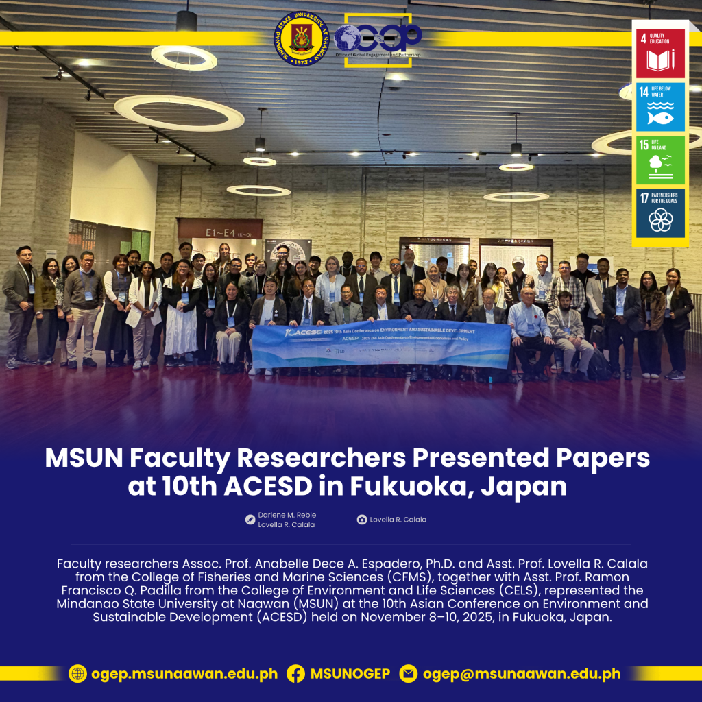 MSUN Faculty Researchers Presented Papers at 10th ACESD in Fukuoka, Japan