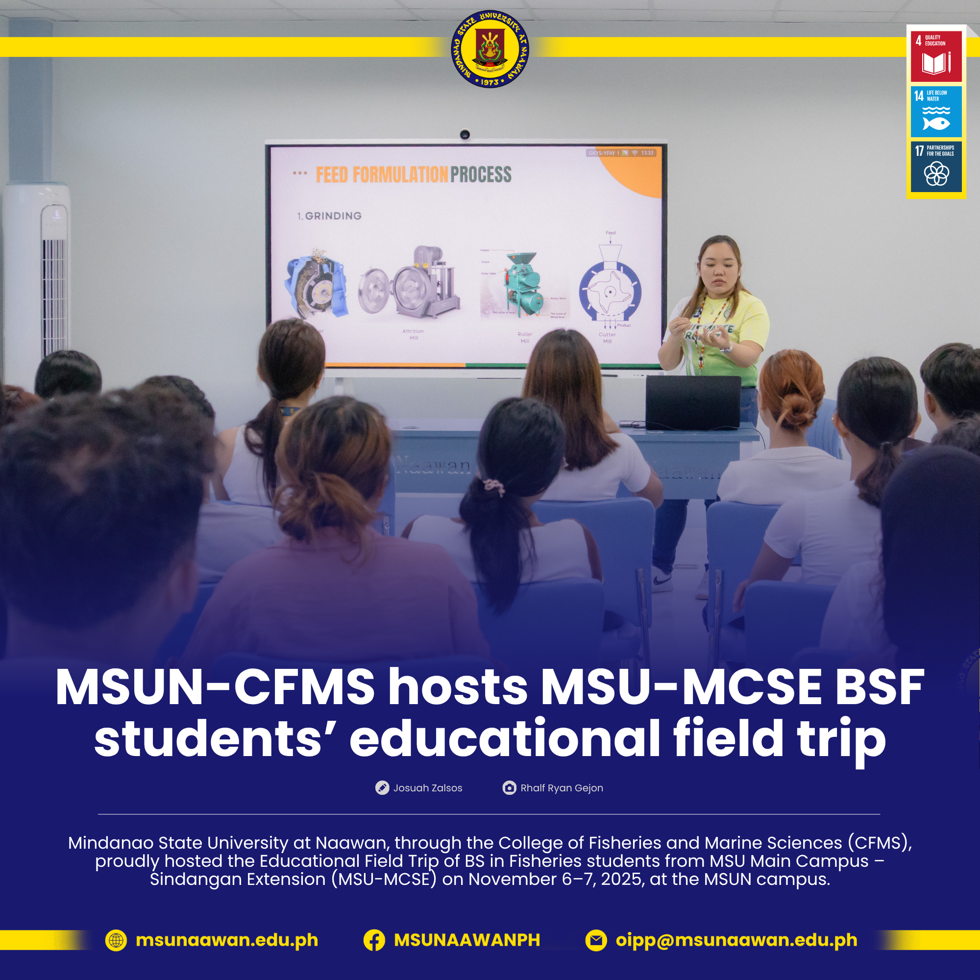MSUN-CFMS hosts MSU-MCSE BSF students’ educational field trip