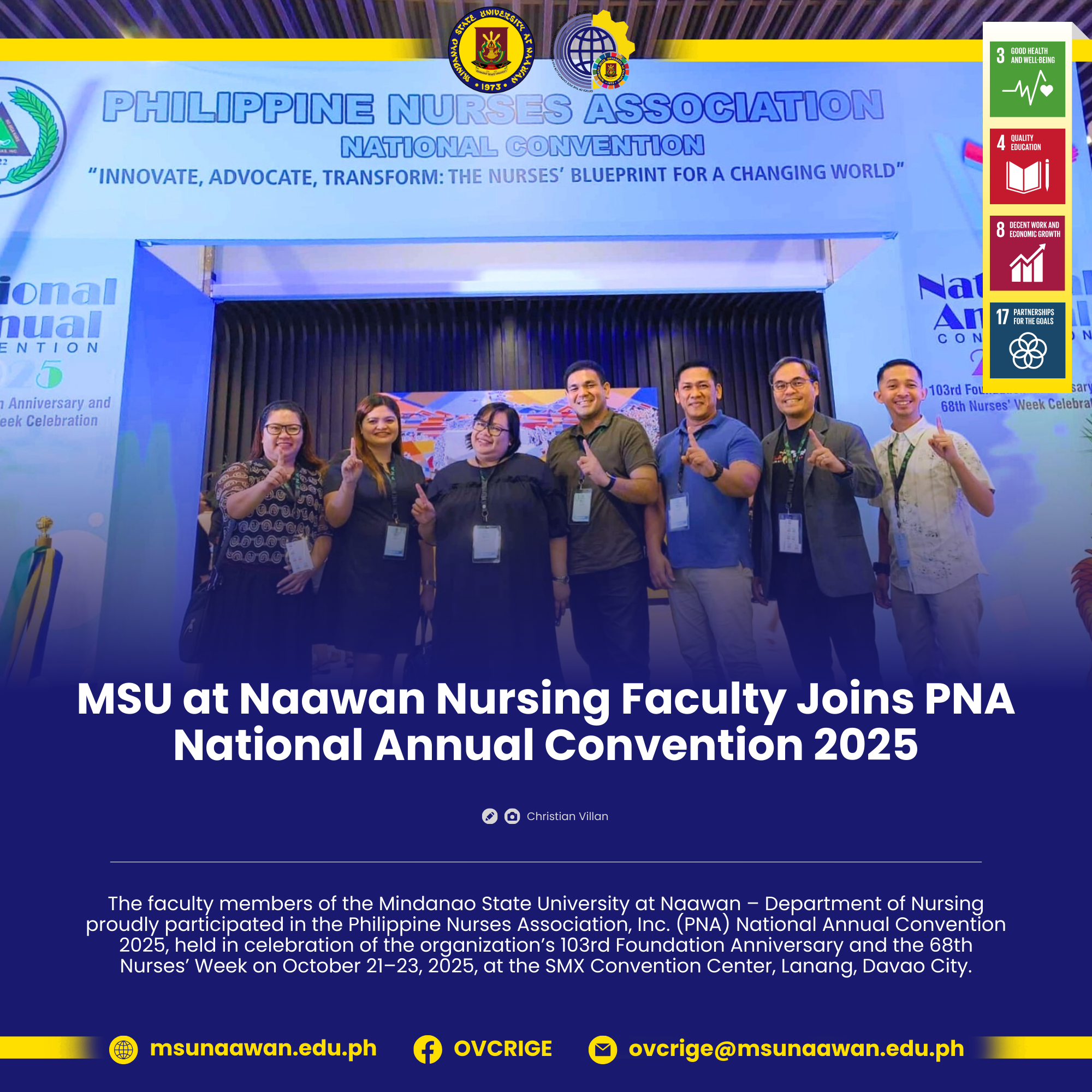 MSU at Naawan Nursing Faculty Joins PNA National Annual Convention 2025