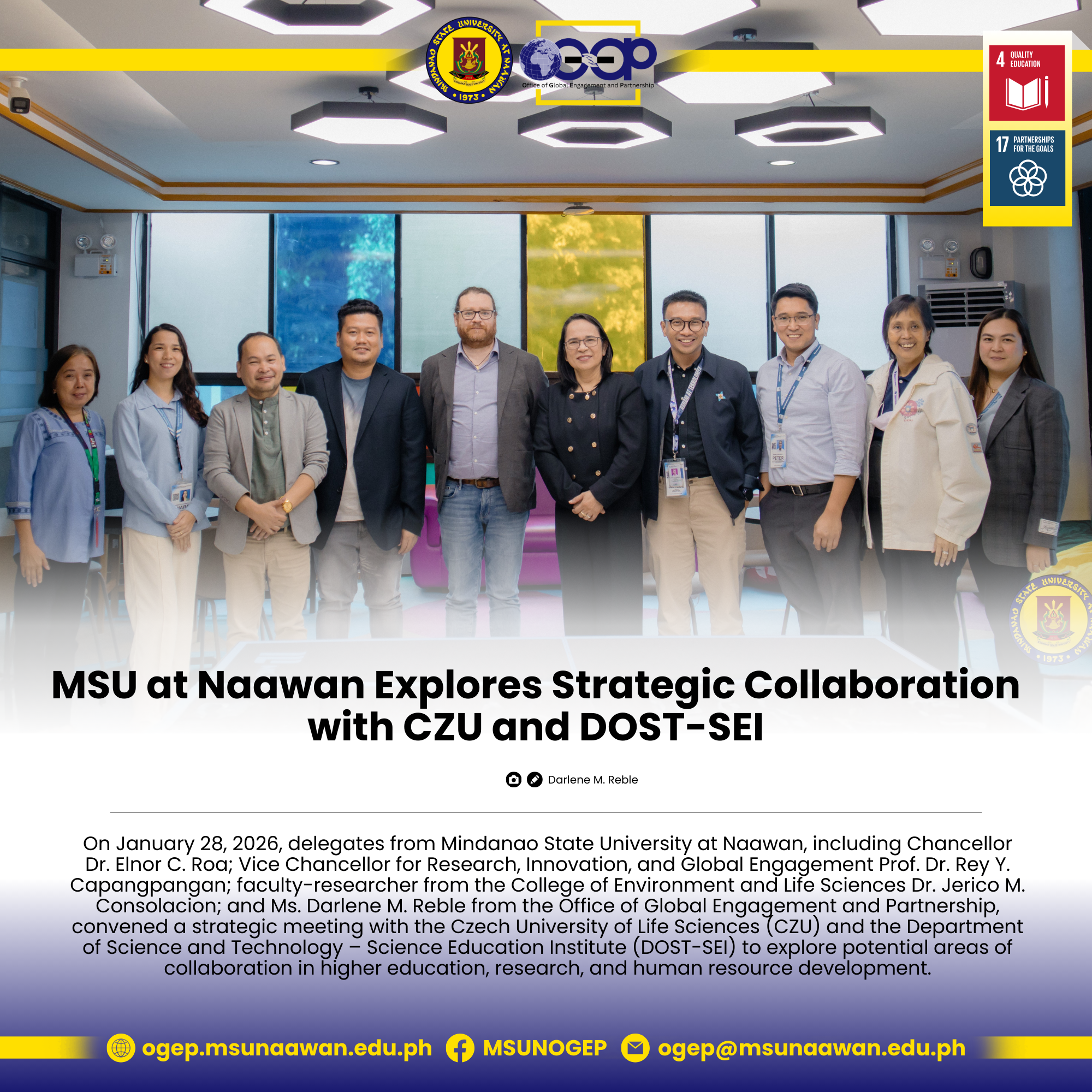 MSU at Naawan Explores Strategic Collaboration with CZU and DOST-SEI