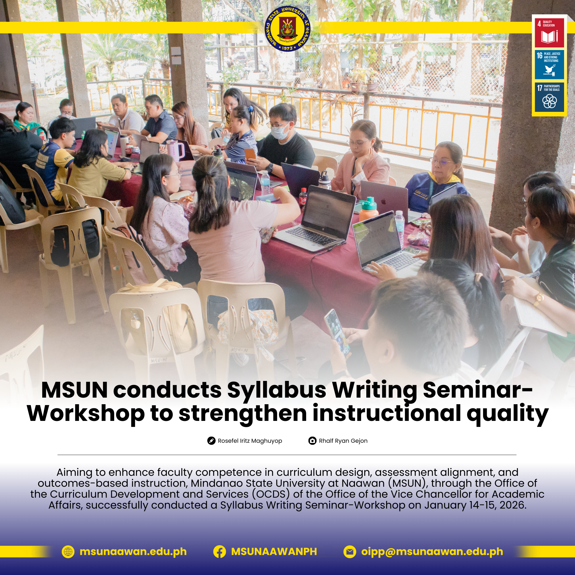 MSUN conducts Syllabus Writing Seminar-Workshop to strengthen instructional quality