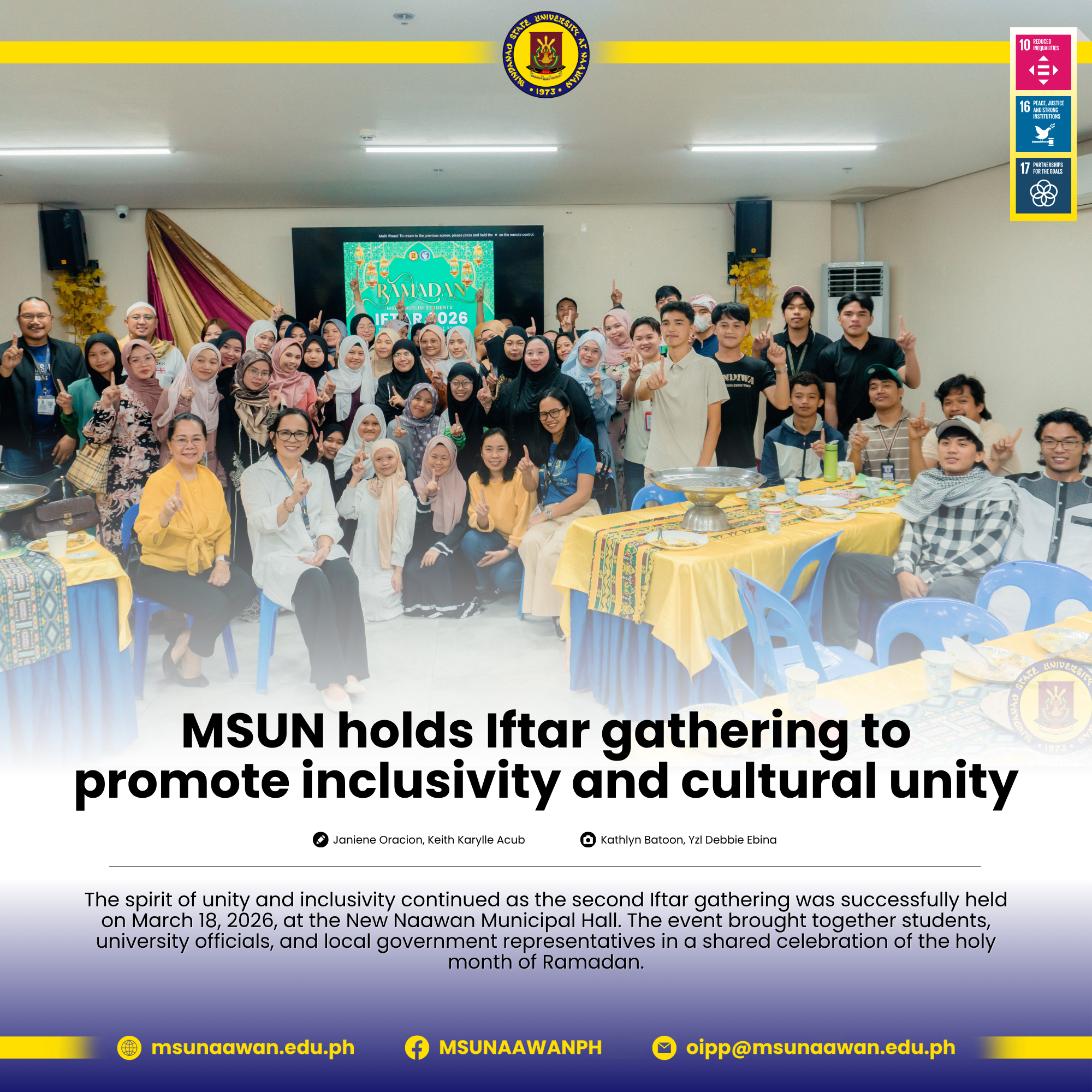 MSUN holds Iftar gathering to promote inclusivity and cultural unity