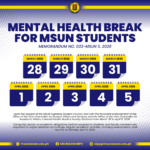 Mental Health Break for MSUN students as per Memo 033-MSUN, s. 2026