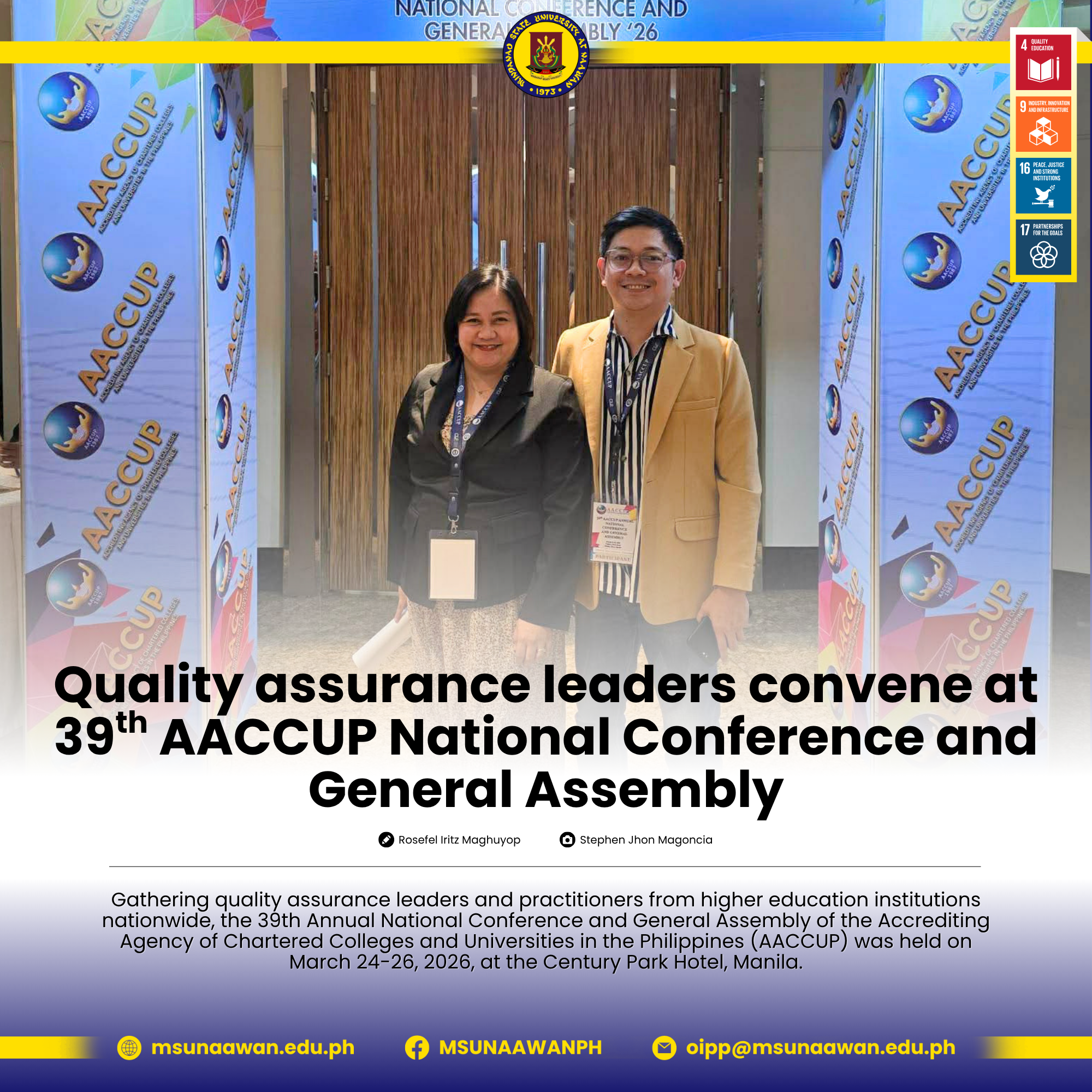 Quality assurance leaders convene at 39th AACCUP National Conference and General Assembly