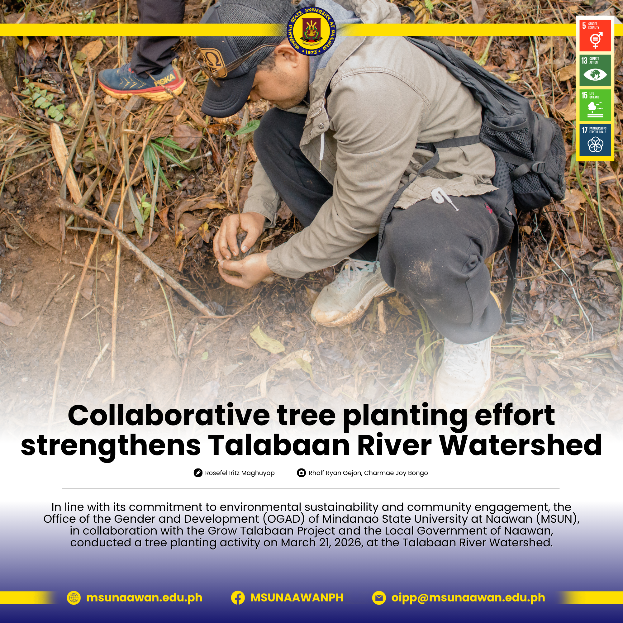 Collaborative tree planting effort strengthens Talabaan River Watershed