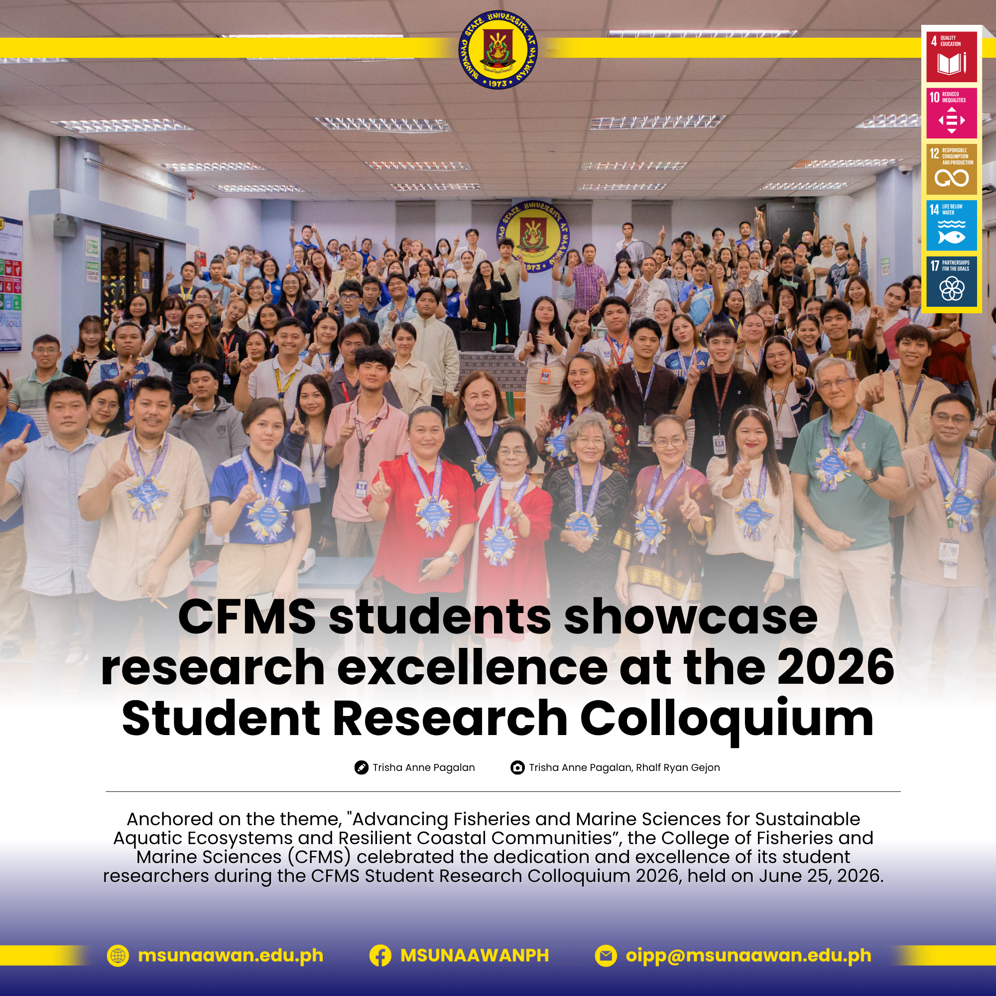 𝗖𝗙𝗠𝗦 s𝘁𝘂𝗱𝗲𝗻𝘁𝘀 s𝗵𝗼𝘄𝗰𝗮𝘀𝗲 r𝗲𝘀𝗲𝗮𝗿𝗰𝗵 e𝘅𝗰𝗲𝗹𝗹𝗲𝗻𝗰𝗲 𝗮𝘁 𝘁𝗵𝗲 𝟮𝟬𝟮𝟲 𝗦𝘁𝘂𝗱𝗲𝗻𝘁 𝗥𝗲𝘀𝗲𝗮𝗿𝗰𝗵 𝗖𝗼𝗹𝗹𝗼𝗾𝘂𝗶𝘂𝗺