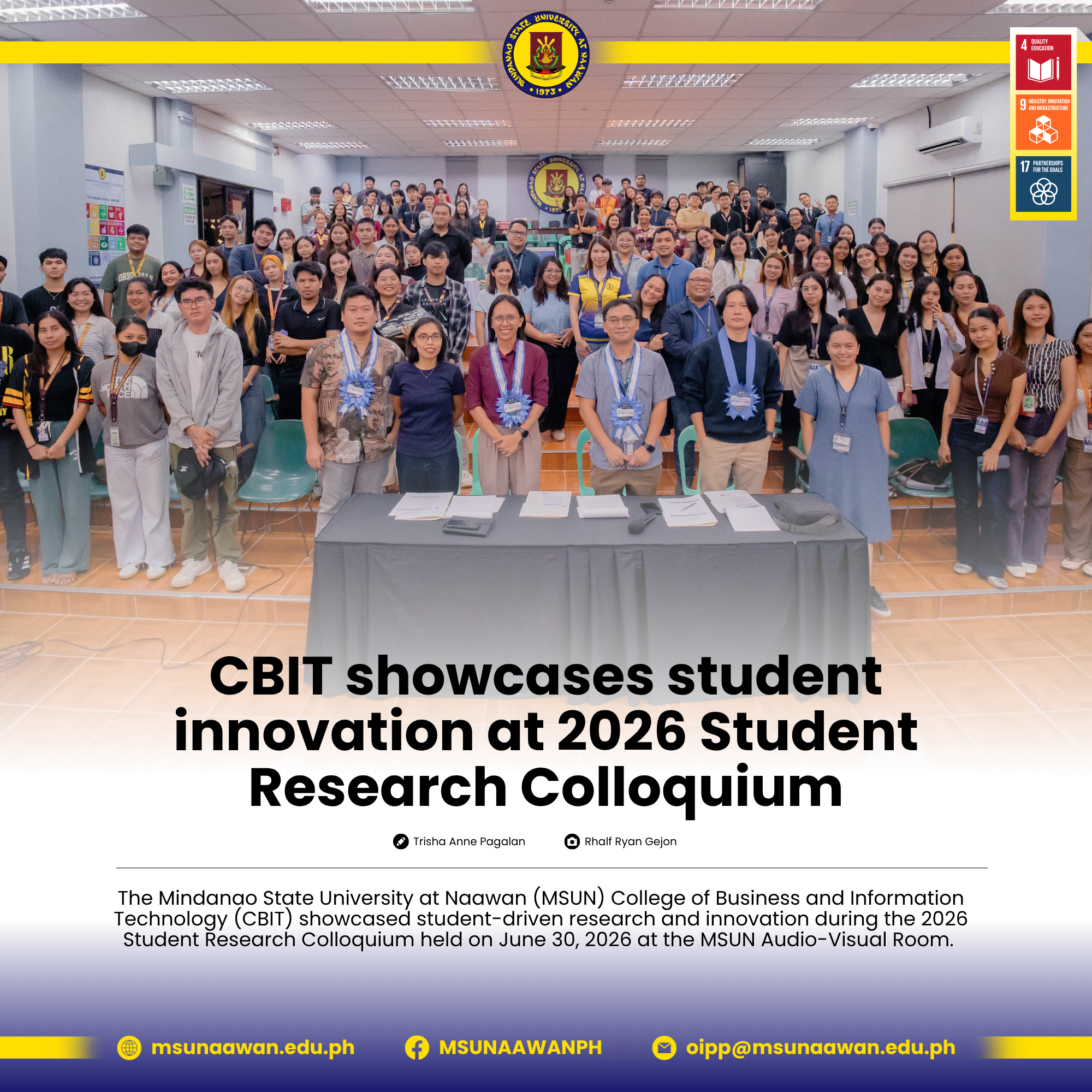 CBIT showcases student innovation at 2026 Student Research Colloquium